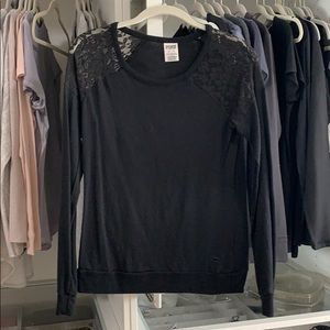 Victoria’s Secret black lace shoulder sweater